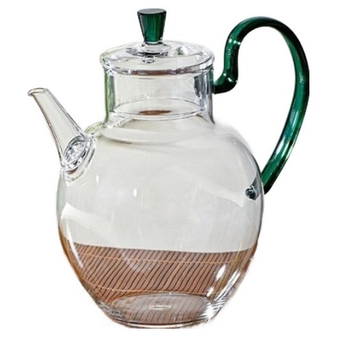프렌치마르스 컬러 손잡이 올글라스 티포트 MMM3930, 그린, 1개, 600ml