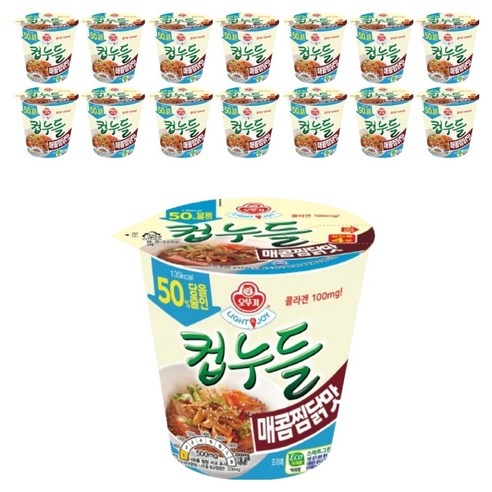 오뚜기컵누들 LIGHT&JOY 당을 줄인 컵누들 매콤찜닭맛 45g