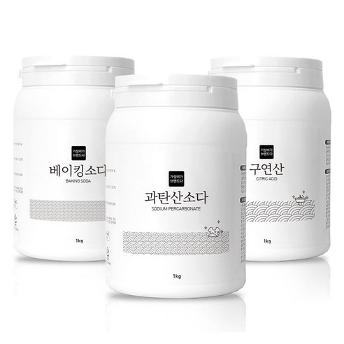 가성비가브랜드다 베이킹소다 1kg + 과탄산소다 1kg + 구연산 1kg 세제 세트, 1세트