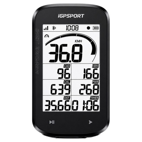 iGPSPORT GPS 자전거 속도계 BSC100Max, 블랙, 1개