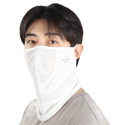 아이더 세이프티 자외선차단 냉감 쿨템프 넥마스크, 화이트, 1개