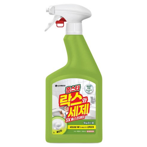 홈스타 락스와 세제 3X 폼스프레이 후레쉬 욕실청소용, 900ml, 1개