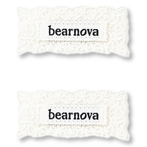 yarna bearnova 레이스 라벨, 화이트, 2개