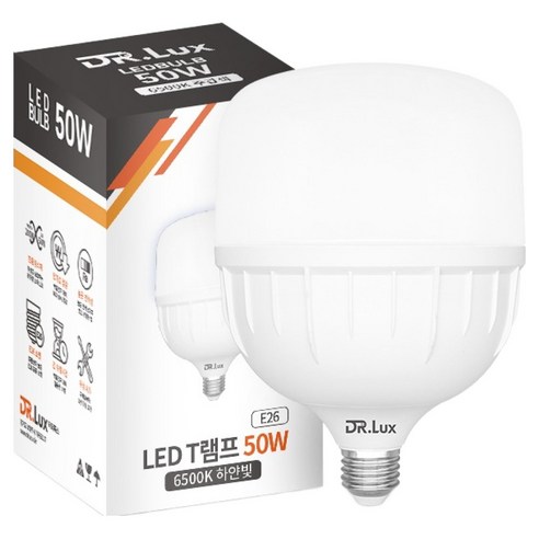 닥터룩스 T램프 E26 표준소켓 LED 전구 50W, 1개