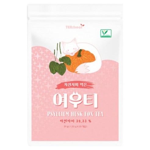 티트리트 차전자피 먹은 여우티, 1개, 20개입, 1.55g