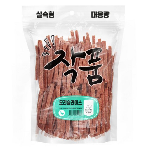 투투펫 작품 강아지 대용량 육포 간식, 1kg, 1개, 오리슬라이스