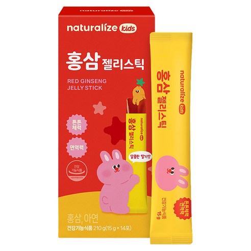 네추럴라이즈 키즈 홍삼 젤리스틱 14p, 210g, 1개