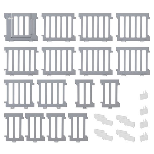 에듀플레이 우디 베이비룸 16p 문세트 2400 x 2200mm, 그레이, 1세트