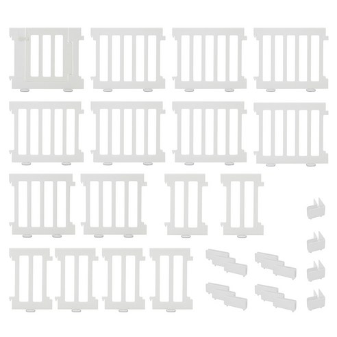 에듀플레이 우디 베이비룸 16p 문세트 2400 x 2200mm, 화이트, 1세트