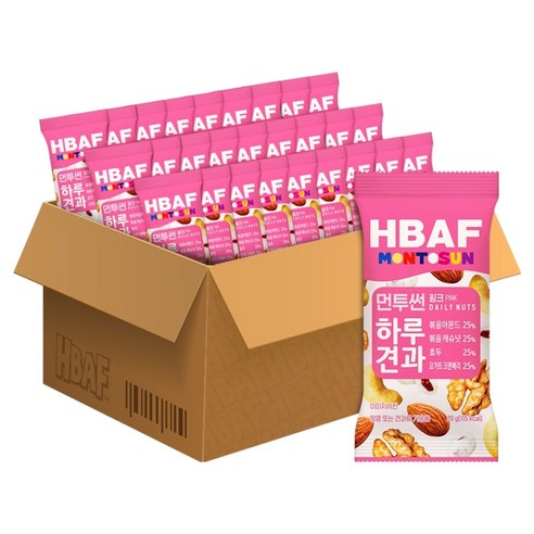 바프 먼투썬 하루견과 핑크, 20g, 50개