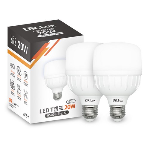 닥터룩스 LED 전구 T램프 E26 표준소켓 20W, 2개