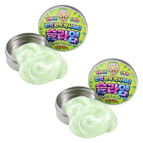 토이토 오리지널 반짝반짝 박사 퍼티 유리 슬라임, 연두연두, 62g, 2개