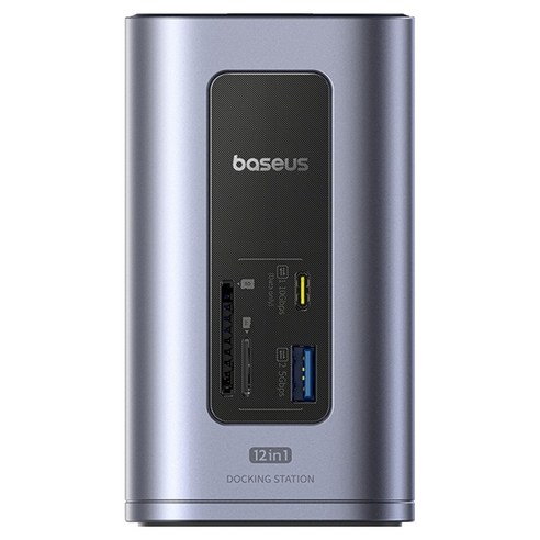 베이스어스 도킹스테이션 C타입 12포트 USB 허브 BS-OH198, 그레이, 1개