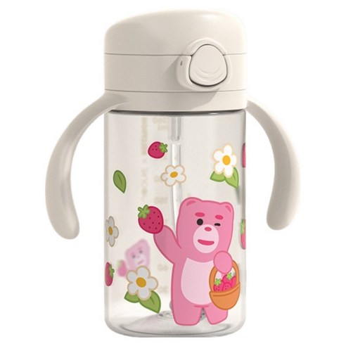 주니 벨리곰 원터치 빨대컵, 베이지, 1개, 260ml