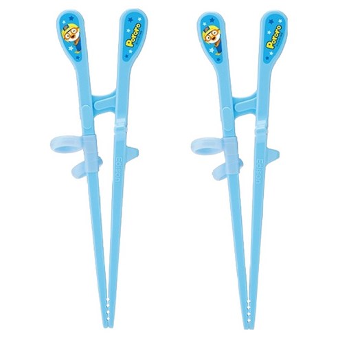 에디슨 뽀로로 2단계 오른손용 젓가락, 블루, 2개