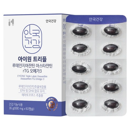 아이원 트리플 루테인지아잔틴 아스타잔틴 rTG 오메가3 36g, 1개, 60정