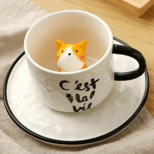이플스토리 빼꼼이 심쿵 고양이 입체 머그 200ml, A 냥냥이, 1개