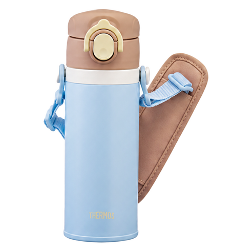 써모스 마이 디자인 보틀 스트랩 원터치 타입 시즌2 텀블러 JOI-351K, 블루, 1개, 350ml