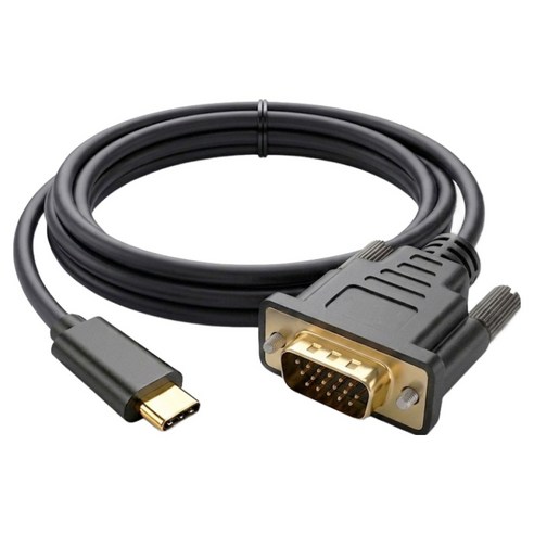 YTEK 1080p 60Hz DEX OTT 지원 USB C타입 to VGA 변환 케이블 YT-CTV02, 1개, 1.8m