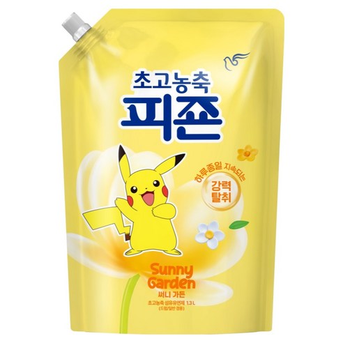 피죤 초고농축 강력탈취 오리지널 써니가든 섬유유연제 리필, 1개, 1.3L