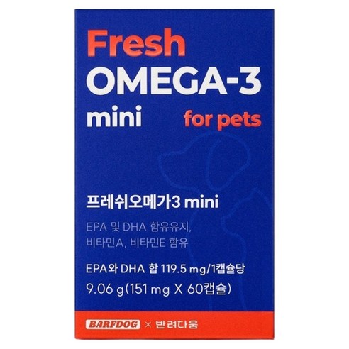 바프독 프레쉬오메가3 미니 9.06g, 1개, 오메가3, 60정