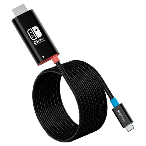 베이직기어 닌텐도 스위치2 에디션 미니독 TV연결 PD 100W 충전 HDMI 케이블, 블랙, 1개