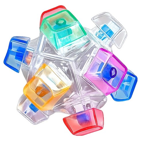 펜몽 클릭커 12키 원형 딸깍이 LED 키캡 키링, 투명, 1개