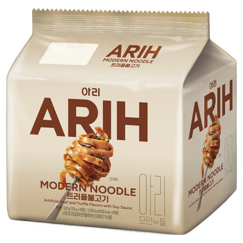 아리 모던누들 트러플불고기 130g, 4개