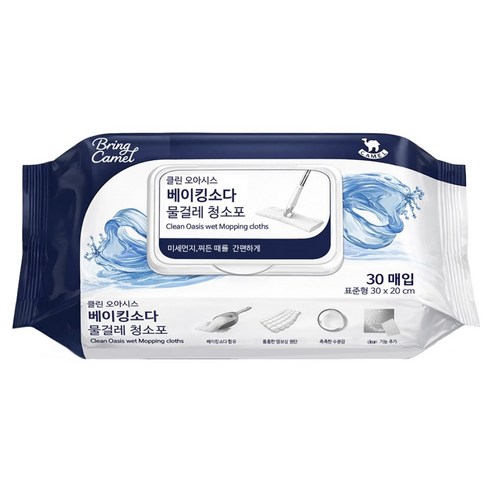 영수산업카멜 클린오아시스 베이킹소다 물걸레 청소포 캡 30p, 1개