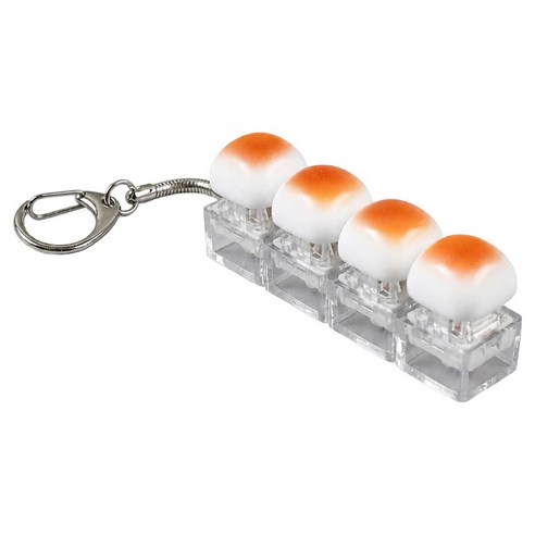 모더너리 LED 구운 식빵 마시멜로우 4구 키캡 키링, 혼합색상, 1개