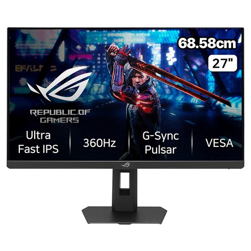 에이수스 QHD ROG Strix Pulsar Ultrafast IPS 360Hz 1ms 500cd DCI-P3 90% 멀티스탠드 게이밍 모니터, 68.58cm, XG27AQNGV