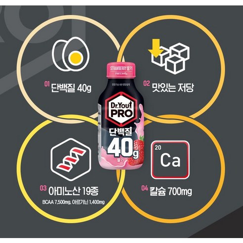 닥터유 단백질드링크 딸기 40g 350ml, 2개 운동러 솔직 후기 | 실사용 리뷰 - 상품 이미지 3