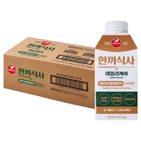 서울우유 한끼식사 데일리케어 구수한 맛, 18개, 190ml 대표 이미지