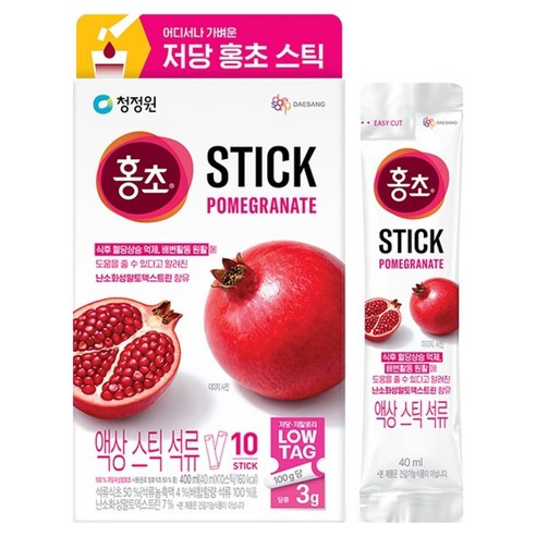 홍초 석류 저당 스틱 10p, 1개, 400ml