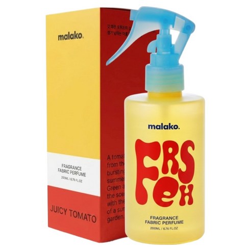 말라코 오! 프레쉬 대용량 섬유 향수, 1개, 200ml, 쥬시 토마토