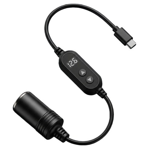 오토크루 USB-C PD 12V 시거잭 변환 케이블 차량용 컨버터 36W AC-TL97, 1개, 1구
