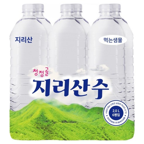 청정골지리산수 무라벨, 6개, 2L