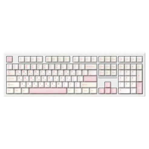 프리플로우 저소음 소나기 유무선 텐키리스 키보드, 핑크블라썸, Archon AK55 BASIC, 제조사축