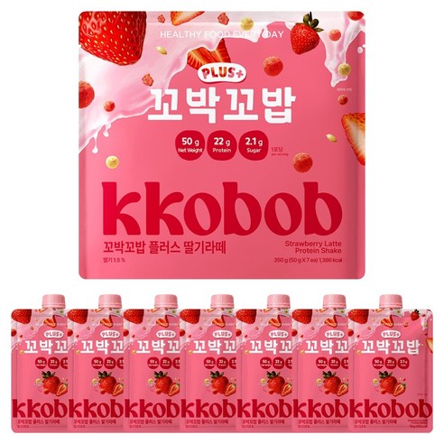 꼬박꼬밥 비브리브 플러스 단백질쉐이크 딸기라떼 7p 350g, 1개 솔직 후기 | 실사용자 리뷰 분석 - 상품 이미지 1