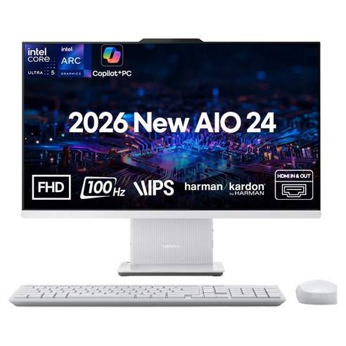 레노버 2026 아이디어센터 AIO 24ILL11 코어Ultra5 인텔 14세대, Cloud Grey, F0JY001EKR, 512GB, 16GB, Free DOS