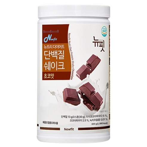 뉴핏 뉴트리 다이어트 단백질 쉐이크 초코맛, 600g, 1개