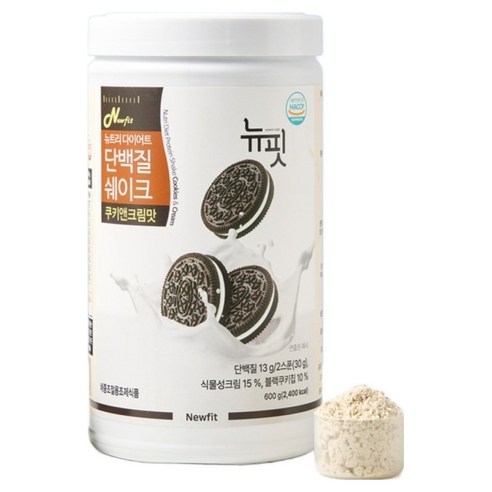 뉴핏 뉴트리 다이어트 단백질 쉐이크 쿠키맛, 600g, 1개