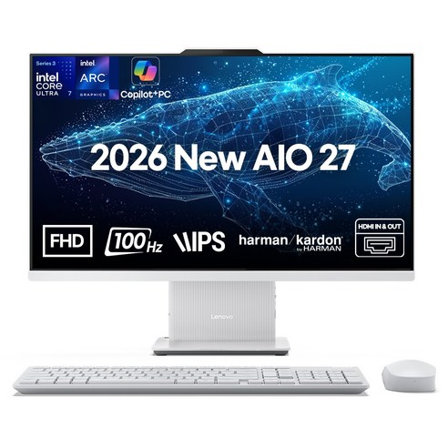 레노버 2026 아이디어센터 AIO 27ILL11 코어Ultra7 인텔 14세대, Cloud Grey, F0JW0018KR, 512GB, 16GB, WIN11 Home
