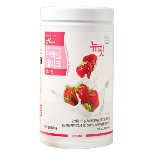 뉴핏 뉴트리 다이어트 단백질 쉐이크 딸기맛, 600g, 1개