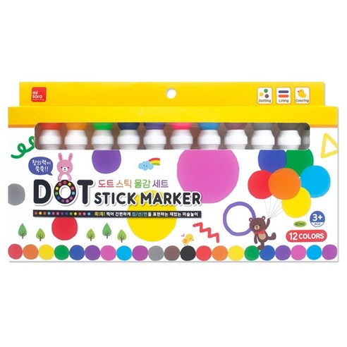 미소로 18000 도트 스틱 물감 40ml x 12종 세트 2518, 12색