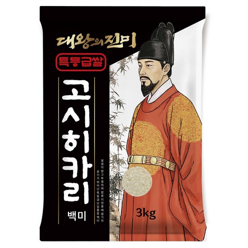 대왕의진미 국내산 고시히카리 백미, 3kg, 1개, 특등급