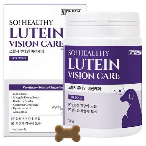 비타파우 강아지 루테인 눈물 자국 냄새 눈 간 영양제, 1개, 눈물개선/눈건강, 120g