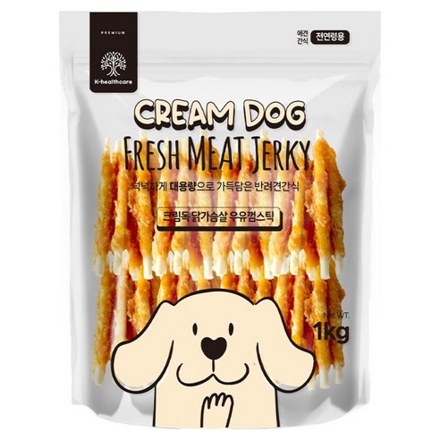 크림독 강아지 닭가슴살 우유스틱, 1개, 1kg, 닭고기