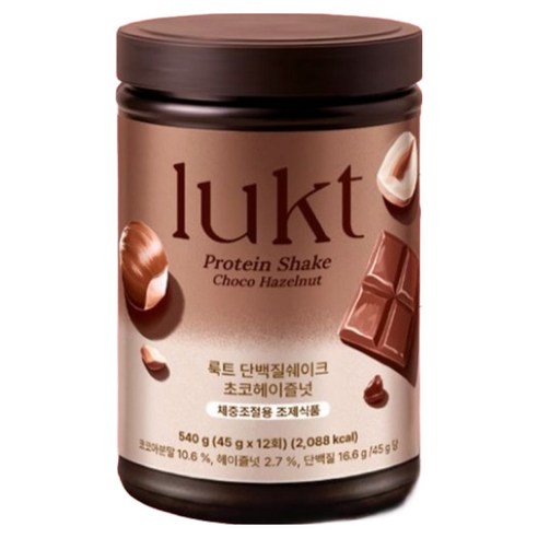 룩트 단백질쉐이크 초코헤이즐넛, 540g, 1개