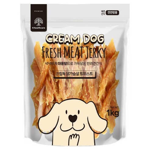 크림독 강아지 닭가슴살 트위스트, 1개, 1kg, 닭고기